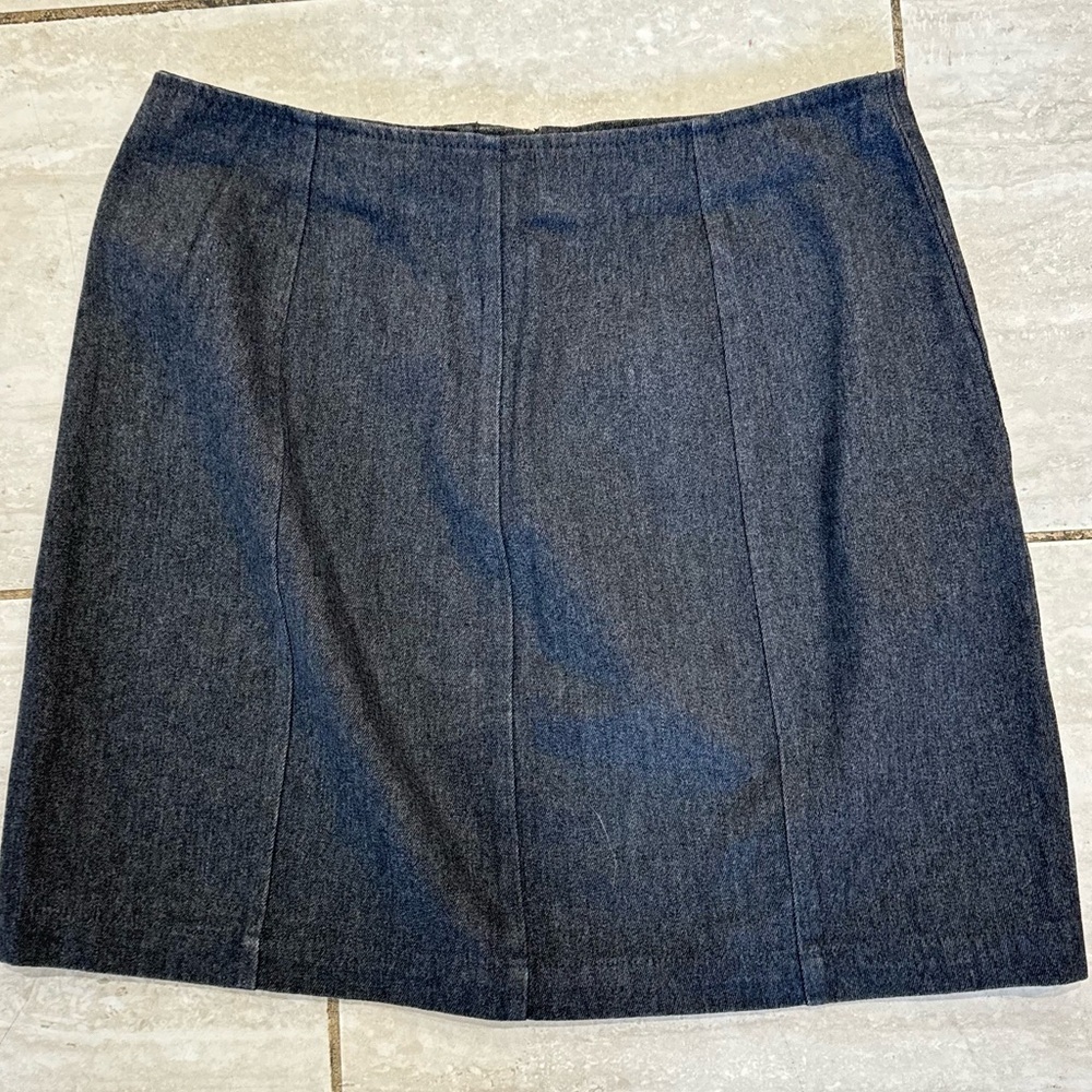 Vintage GAP Gray Mini Pleated Button Zip Skirt 90s Y2K Size 8 - Picture 2 of 5